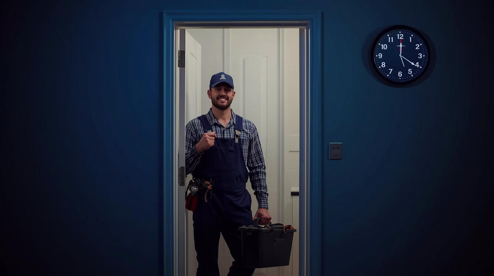 technician arriving ar night to do 24 hour plumbing services in durban 