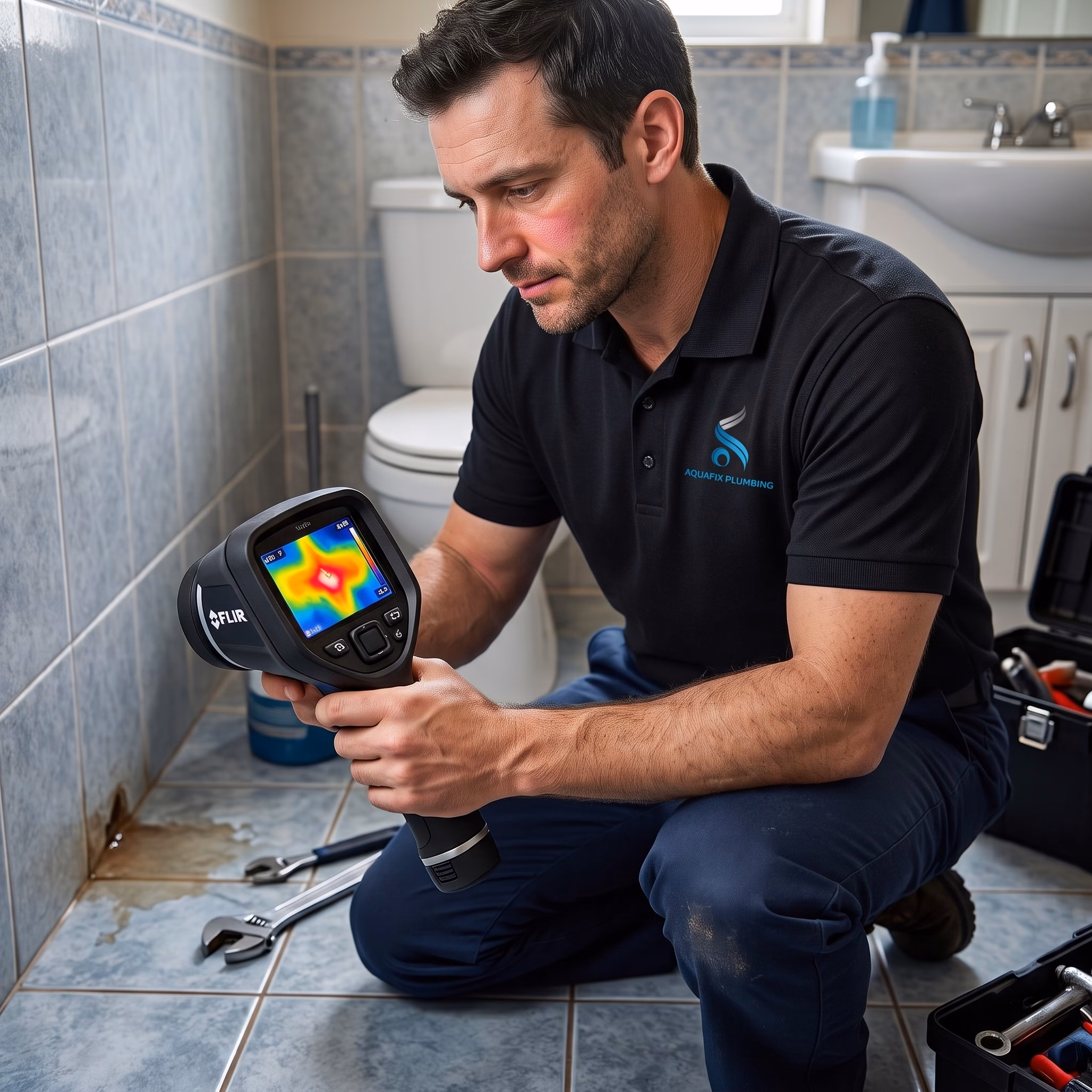 leak detection morningside berea aquafix technician performs leak detection in Morningside home